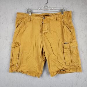 Bench Shorts Mens 36 Brown Khaki Cargo Cotton Button Fly Utility Pockets Hiking